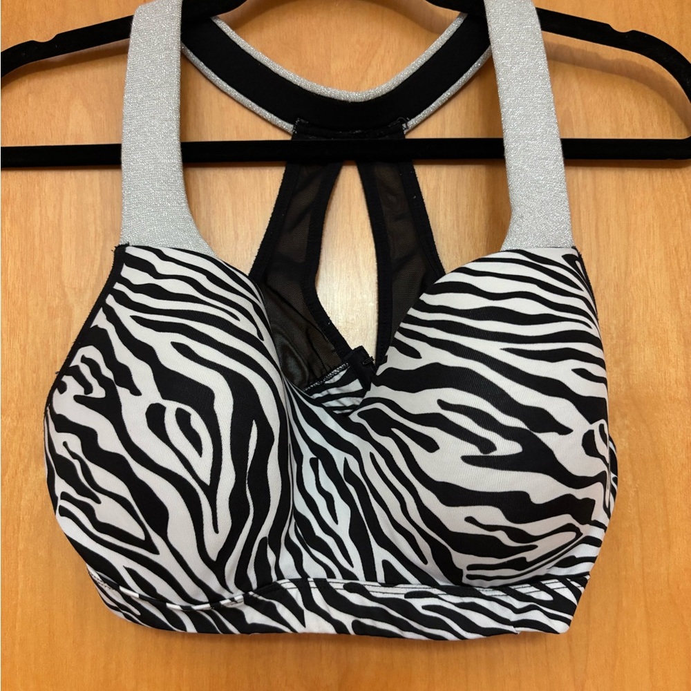 Smart & Sexy Zebra Print Bra with Silver Straps